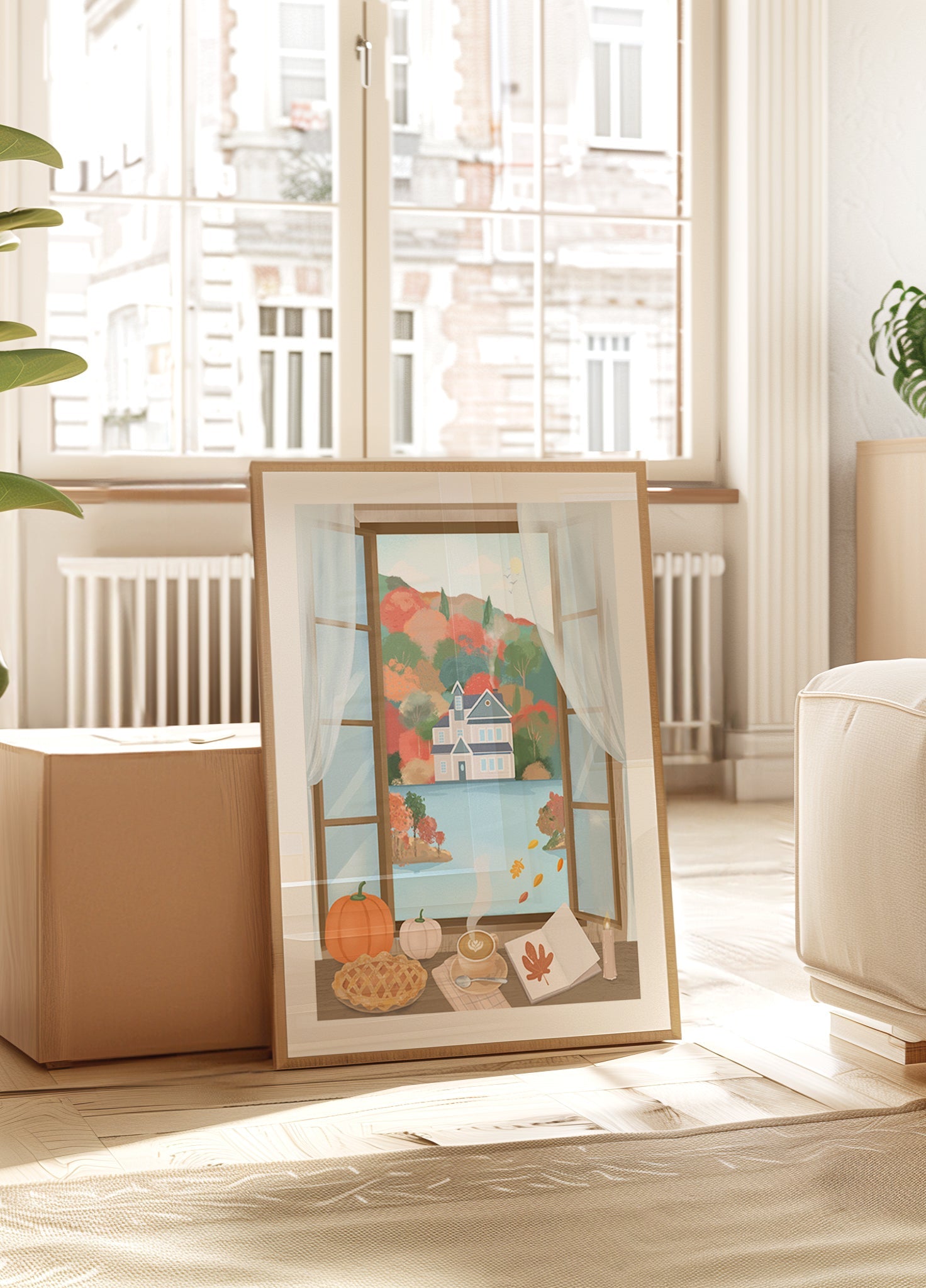 Poster di cottage autunnale