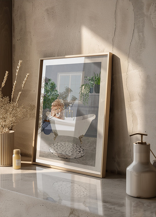 Il leone fa il bagno Poster
