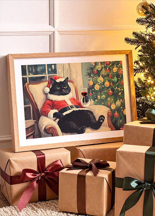 Poster di gatto agghiacciante di Natale