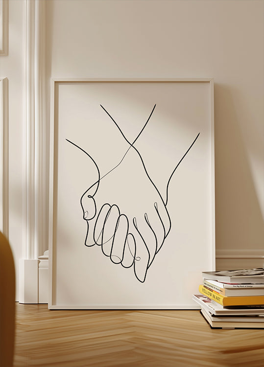 Holding Hands Lines Plakat