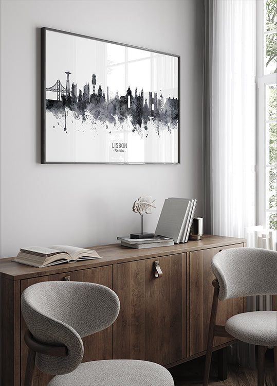 Poster dello skyline di Lisbona Portogallo