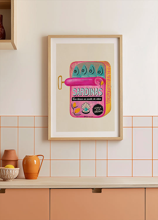 Poster di lattina di sardine