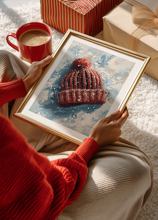 Poster Mütze im Schnee