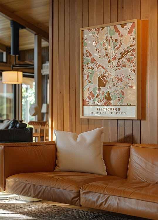 Poster Black Maps Earth Tones 67