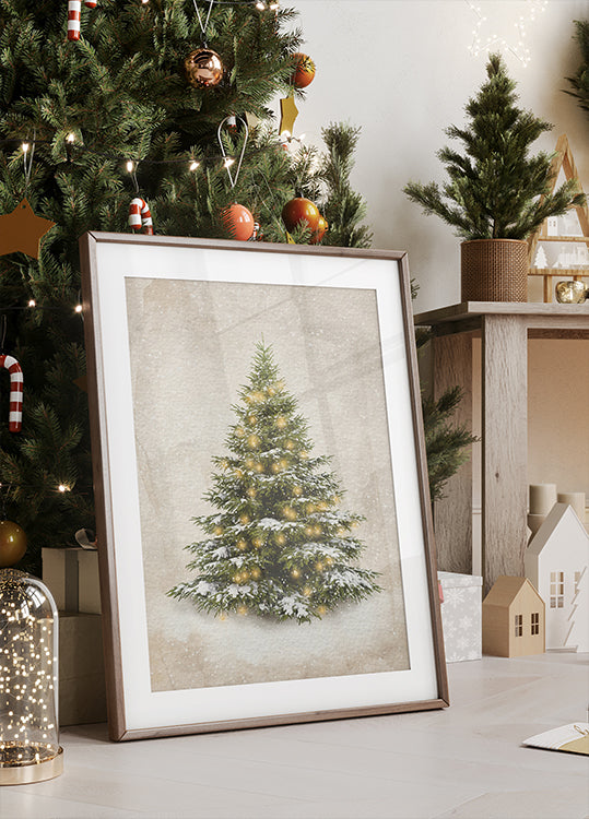 Poster vintage dell'albero di Natale