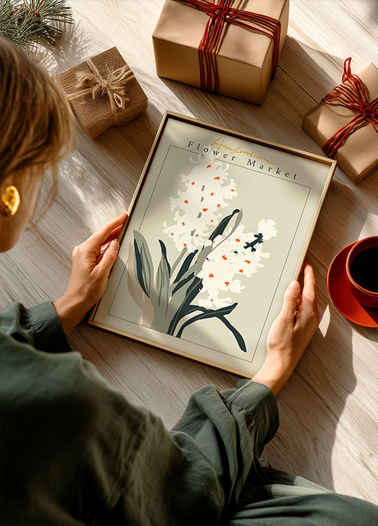 Poster del giacinto del mercato dei fiori di Amsterdam