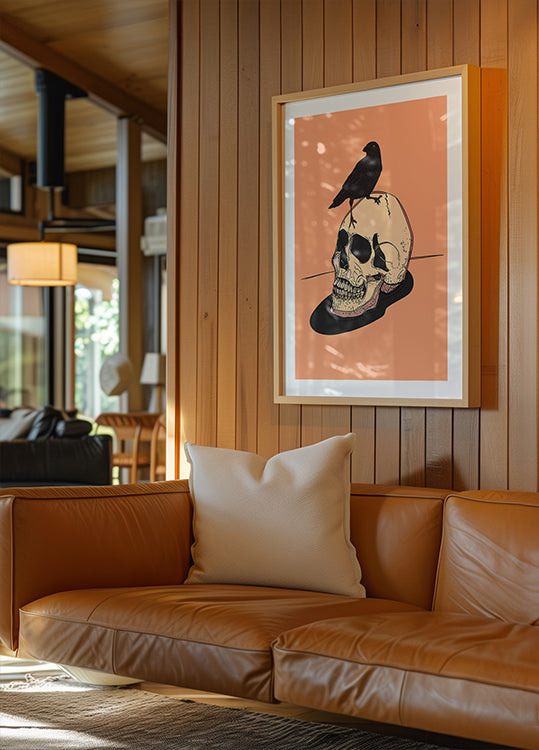 Poster di teschio e corvo