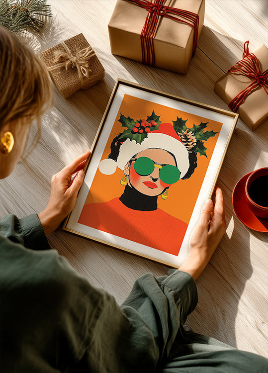 Poster di icone di stile festivo
