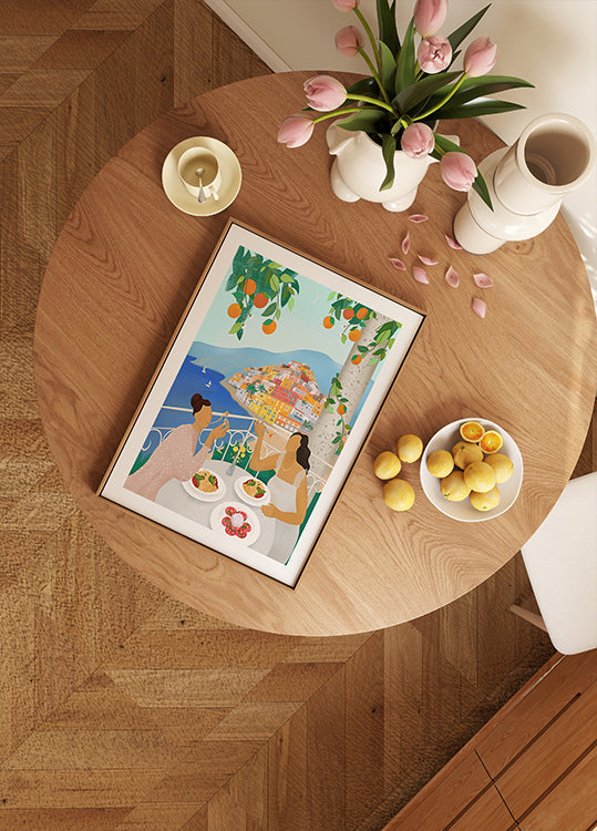 Poster di ragazze a Positano