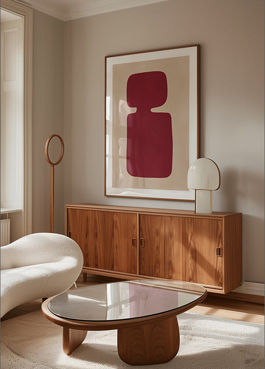 Poster con silhouette cremisi