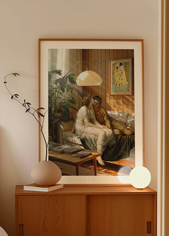 Poster di bacio nostalgico