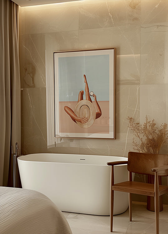 Poster di ragazza a bordo piscina