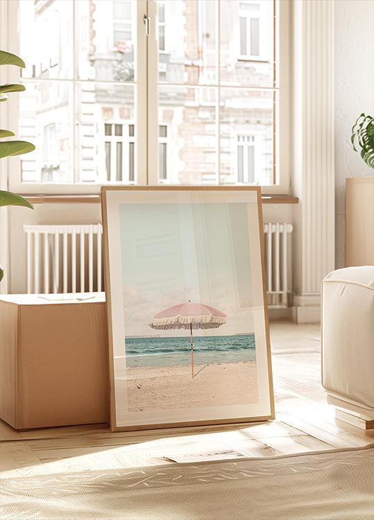 Poster di ombrello rosa