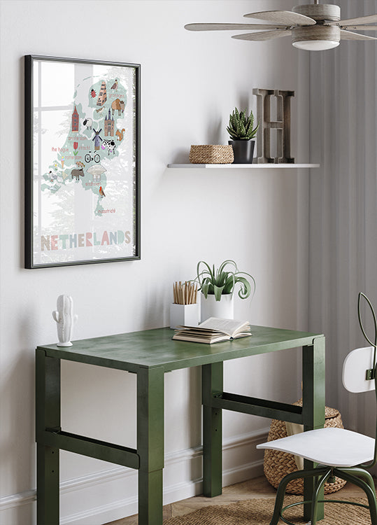 Poster dei Paesi Bassi Illustrazione dell'artista Carla Daly