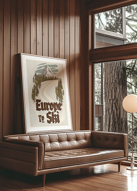 Poster di cartoline da viaggio vintage dall'Europa allo sci