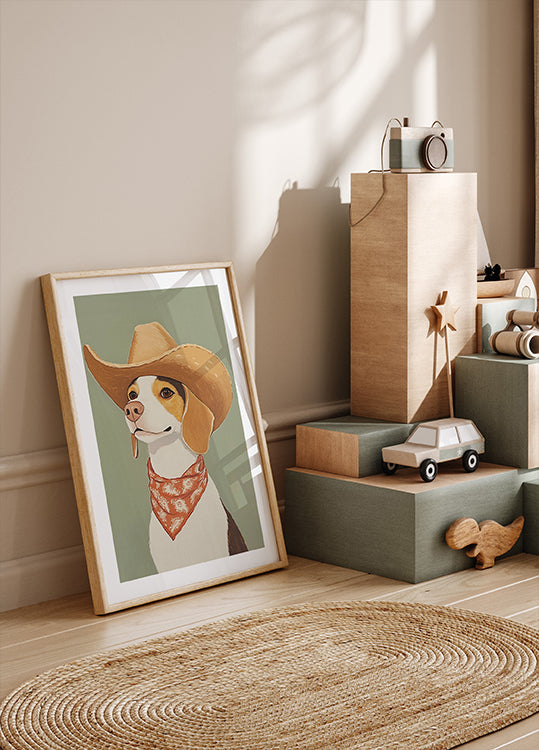 Poster di cane Beagle cowboy