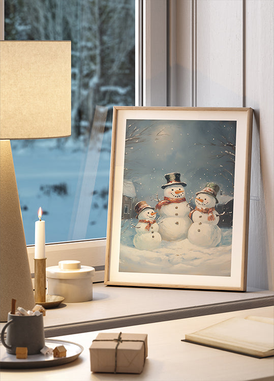 Poster della famiglia pupazzo di neve