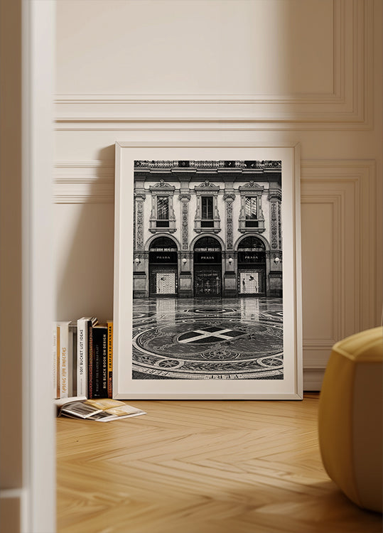 "Poster con vista sul tranquillo villaggio costiero"
