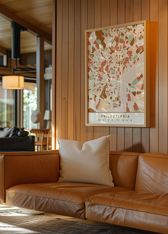 Poster Black Maps Earth Tones 65