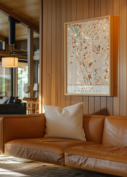 Poster Black Maps Earth Tones 46