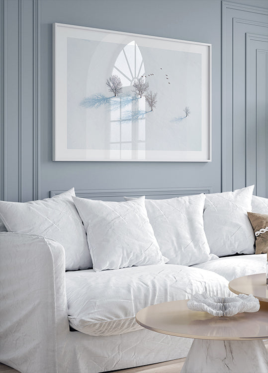 Poster di alberi e uccelli