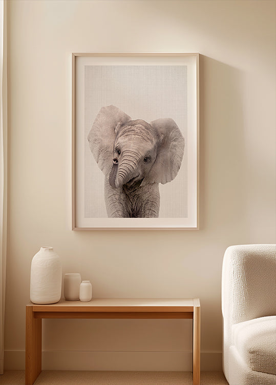 Poster del cucciolo di elefante Peekaboo