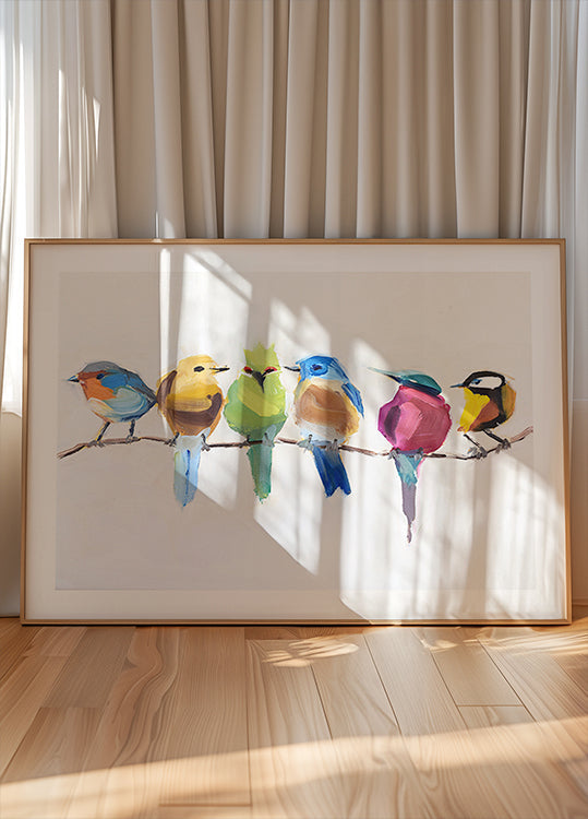 Uccelli Su Un Poster Di Ramo