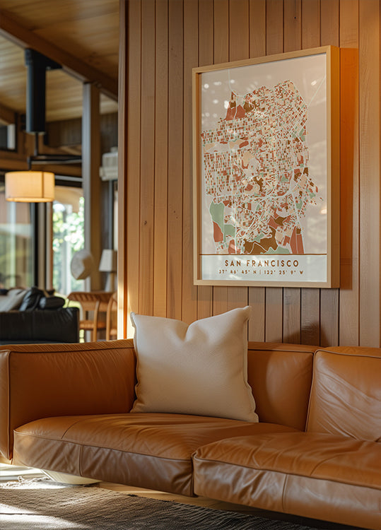 Poster Black Maps Earth Tones 75