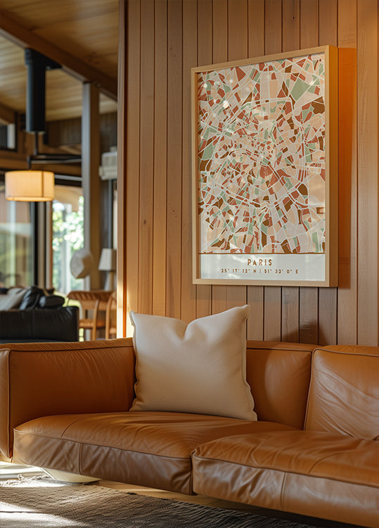 Poster Black Maps Earth Tones 64