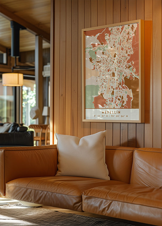 Poster Black Maps Earth Tones 49