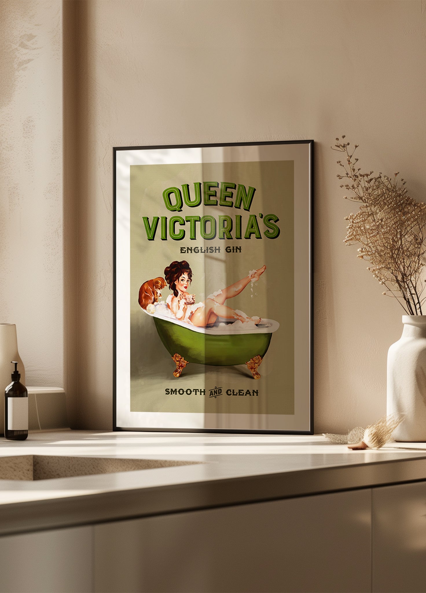 Ragazza pinup del bagno di gin inglese della regina Vittoria
