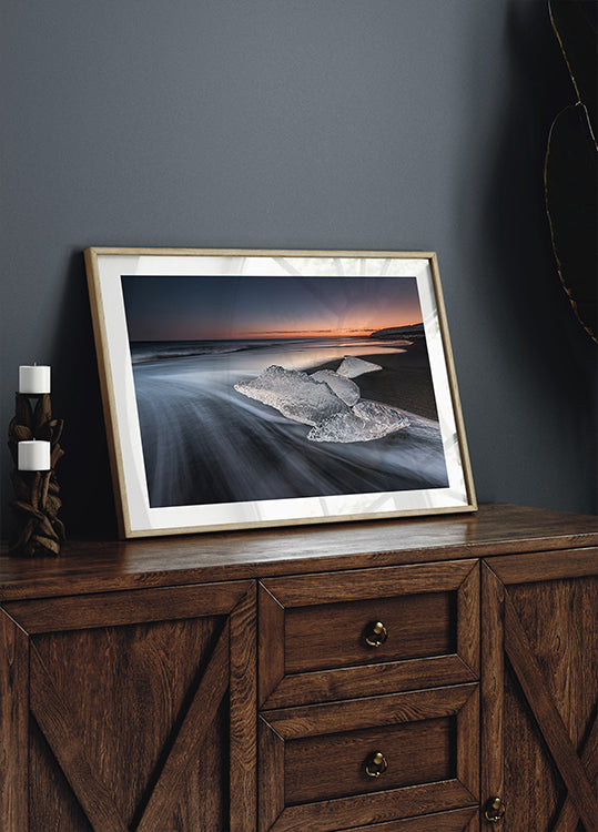 Poster sulla spiaggia di cristallo