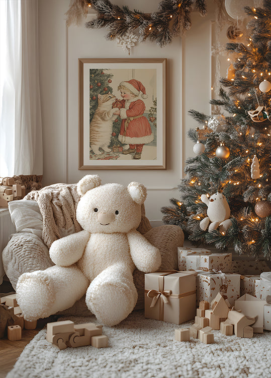 Poster di Natale per bambini e gatti
