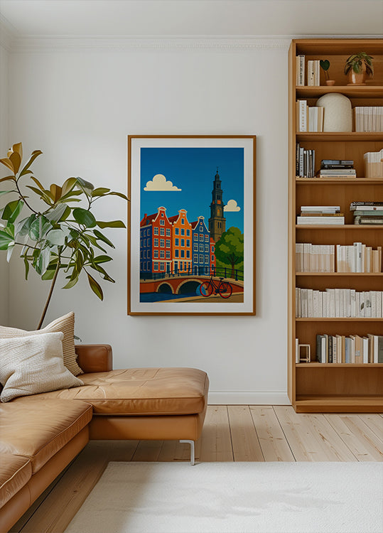 Poster del canale e della bicicletta di Amsterdam