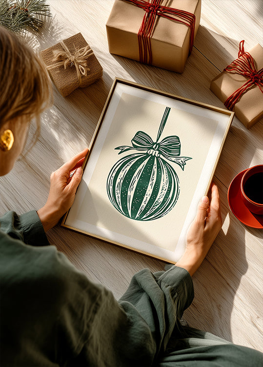 Christmas Ornament Green Illustration Plakat