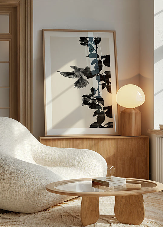 Uccello botanico un poster 20x30