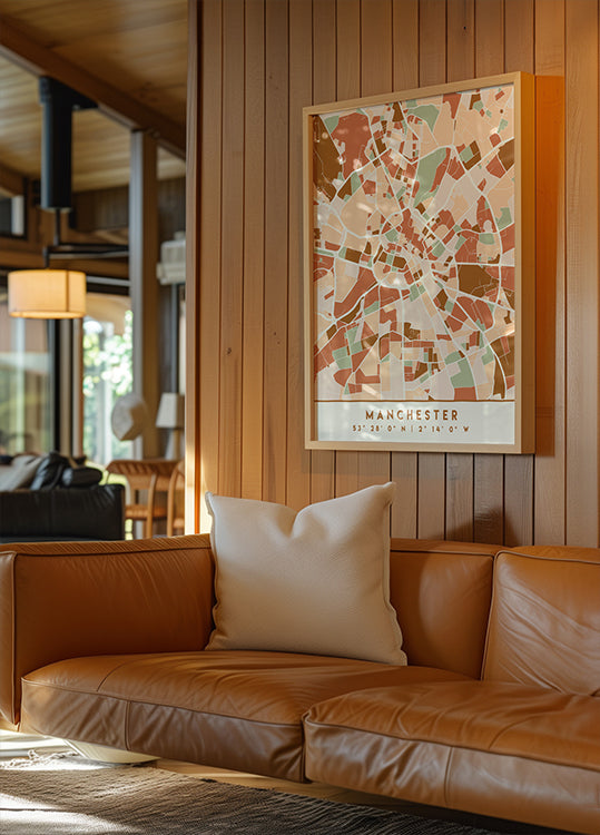 Poster Black Maps Earth Tones 45