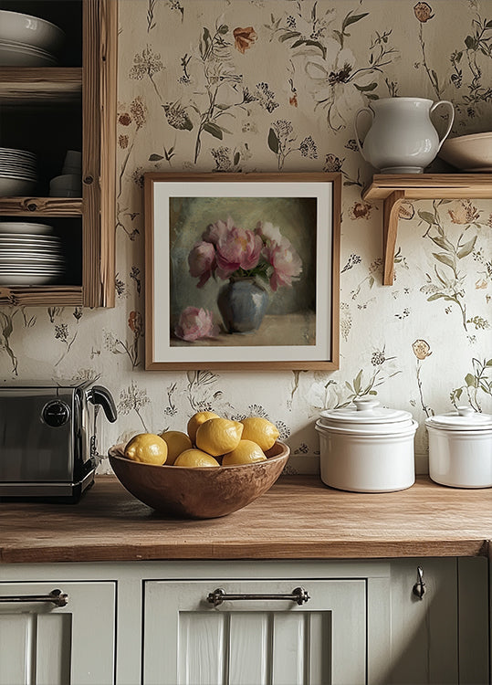 Pivoines Una rosa poster