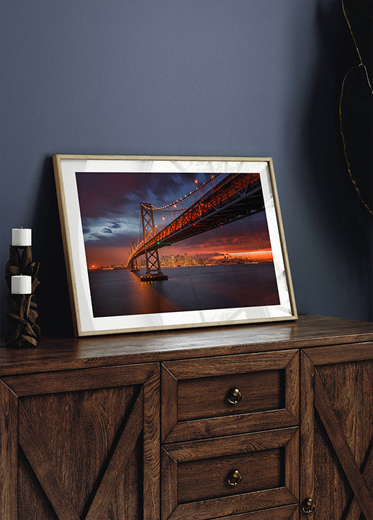 Poster del Bay Bridge di notte