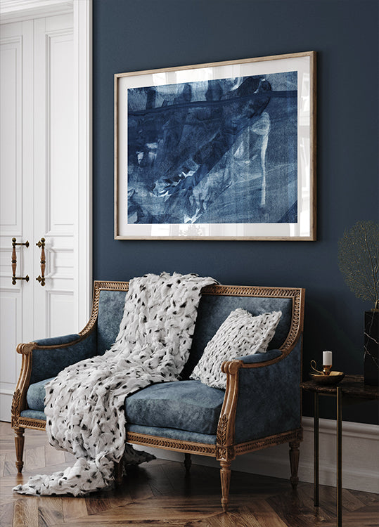 Poster di linee verticali scorrevoli con texture blu