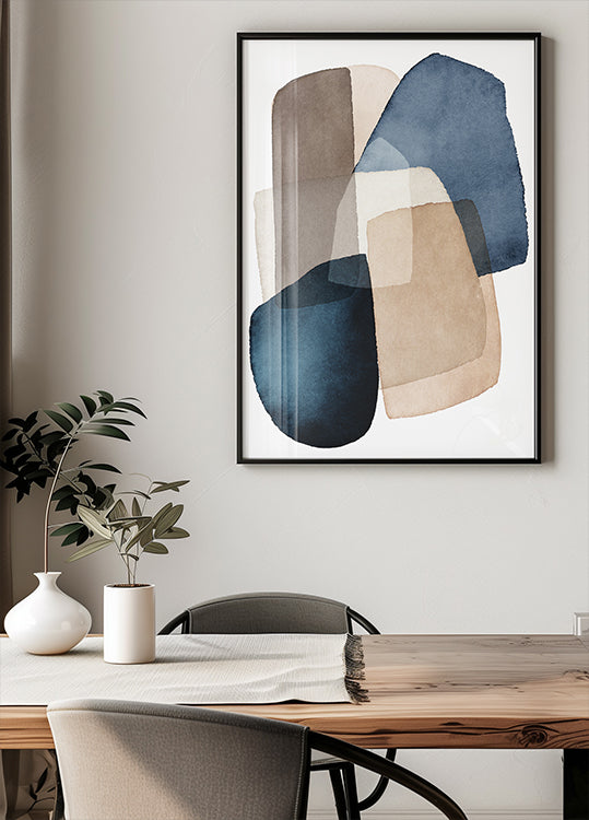 Poster di blocchi blu marroni