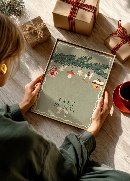 Poster dei giocattoli sull'albero di Natale