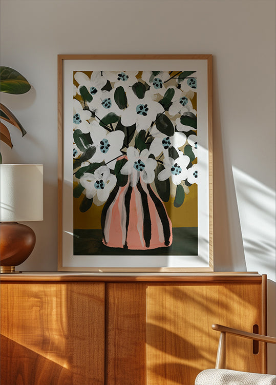 Poster di strisce fiorite