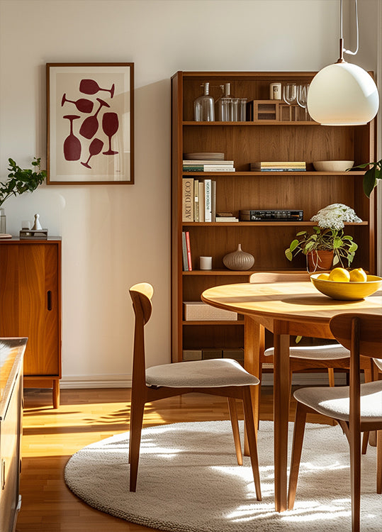 Poster astratto di bicchieri di vino