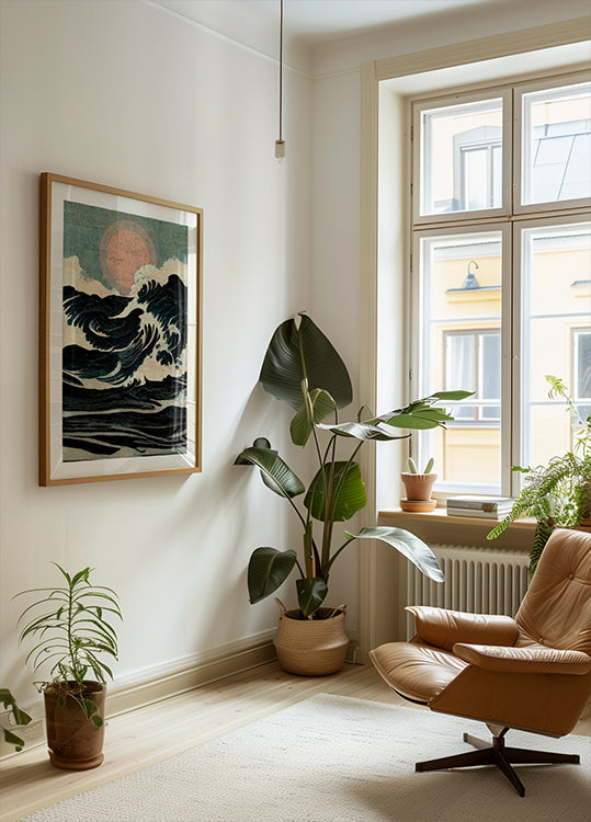 Poster del paesaggio ondulato celeste