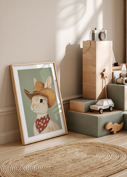 Poster di coniglio da cowboy