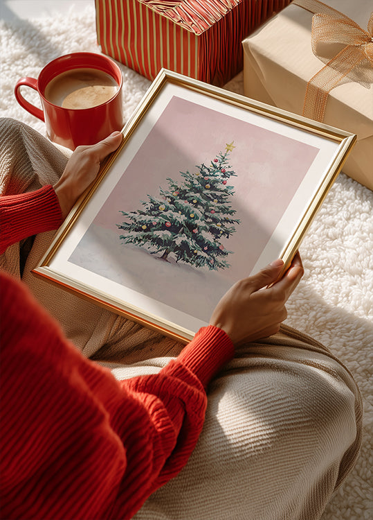 Poster dell'albero di Natale innevato