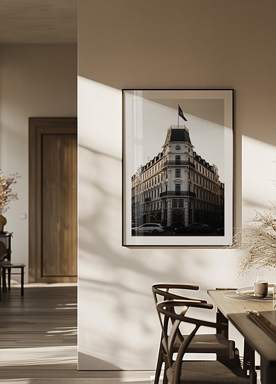 "Poster con vista sul tranquillo villaggio costiero"