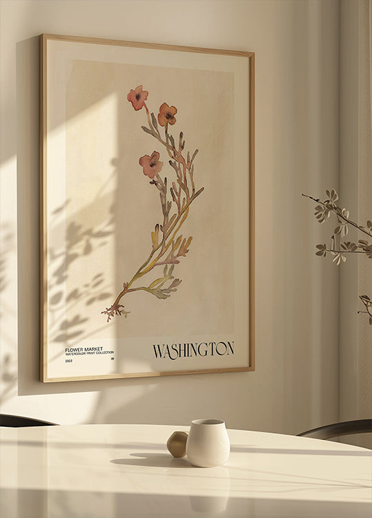 Collezione di stampe ad acquerello. Mercato dei fiori - Washington