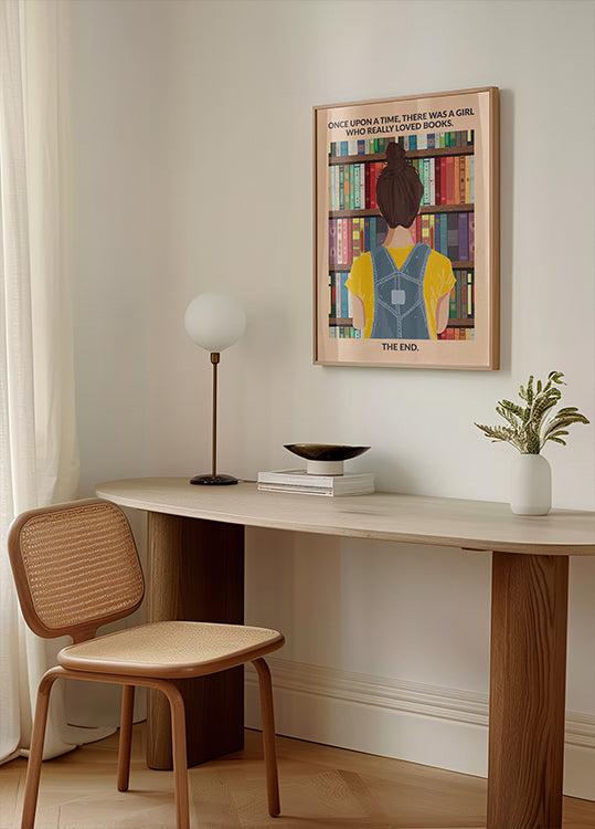 Poster della ragazza del libro (bruna).